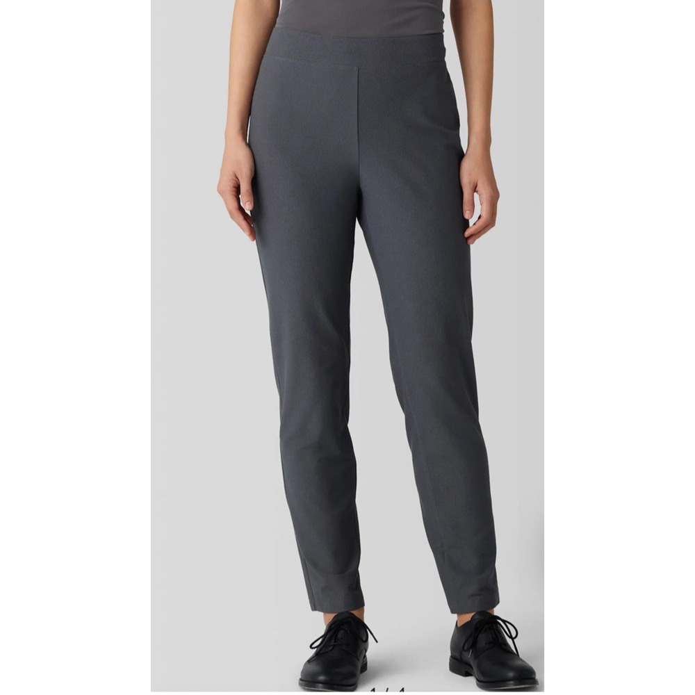 Eileen Fisher Graphite Grey Straight Leg Jersey Pants Medium M F5JH RN 78121